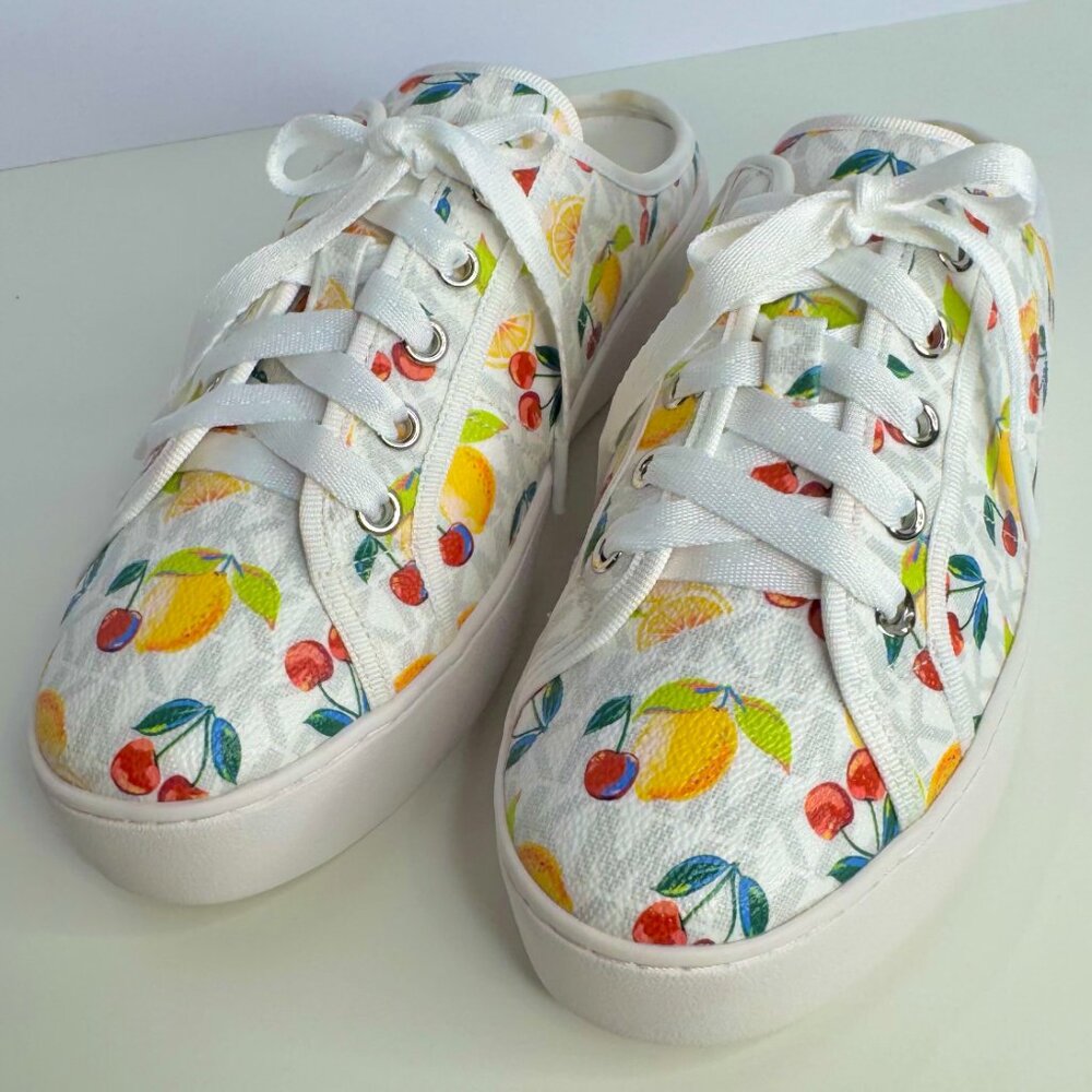 Michael‎ Kors Poppy Fruit Print Logo Slip-On Sneaker Women's 8 - Picture 3 of 9